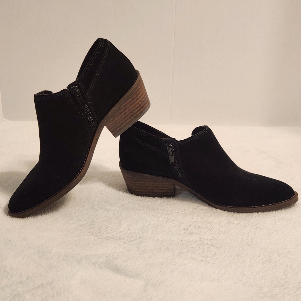 🍀Lucky Brand Feltyn Black Suede Booties Size 5.5 - Picture 9 of 12